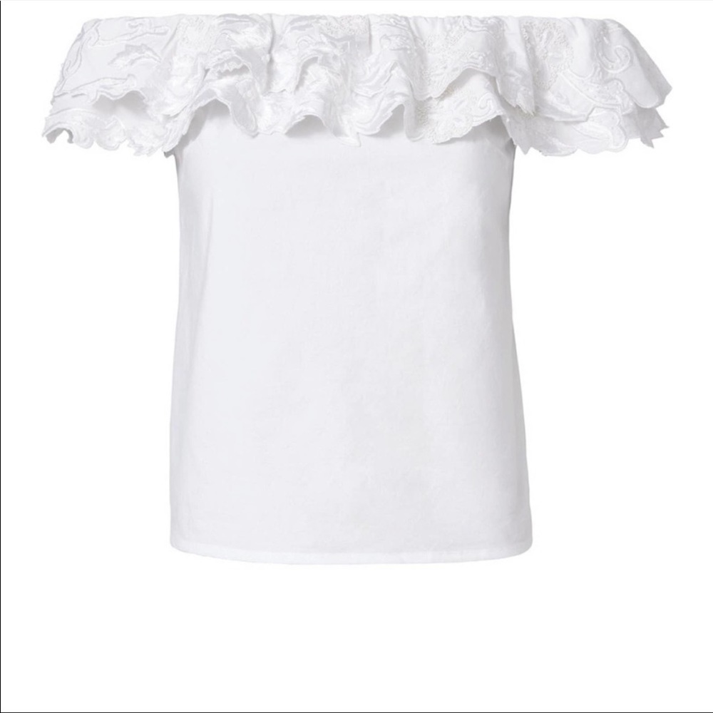 Intermix embroidered off the shoulder top